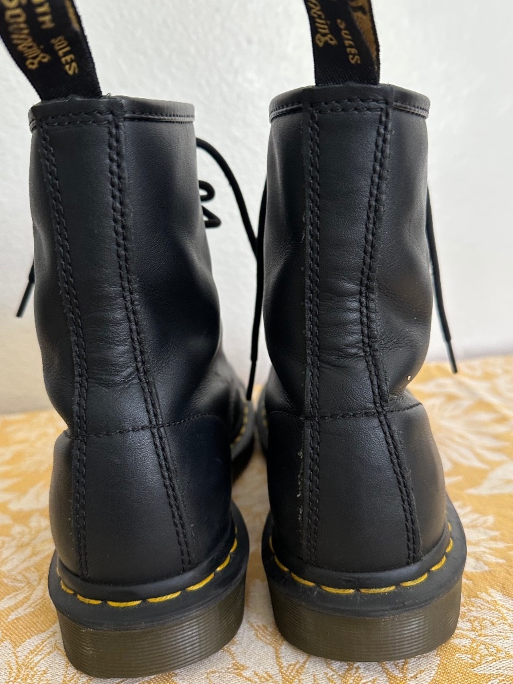 DR. MARINS BLACK 1460 Pascal LEATHER combat Dr. Martin sole Dr BOOTS - Picture 6 of 9